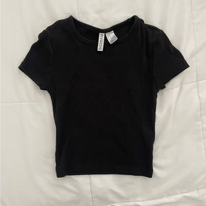 H&M Divided Collection Black Crop Top Size: XS